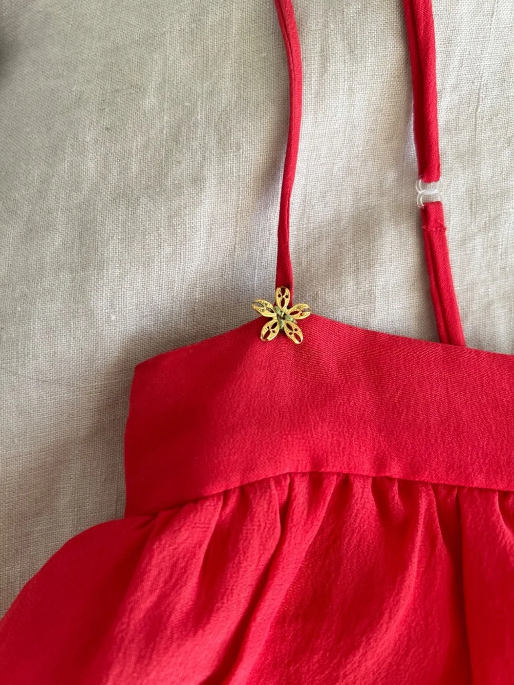 Coral Tiered Ruffle Dress Summer Sundress Flowy Midi Size XS - Picture 2 of 4